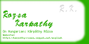 rozsa karpathy business card